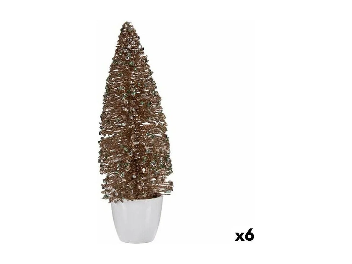 Figurine Décorative Sapin de Noël Menthe champagne Plastique 10 x 33 x 10 cm (6 Unités)