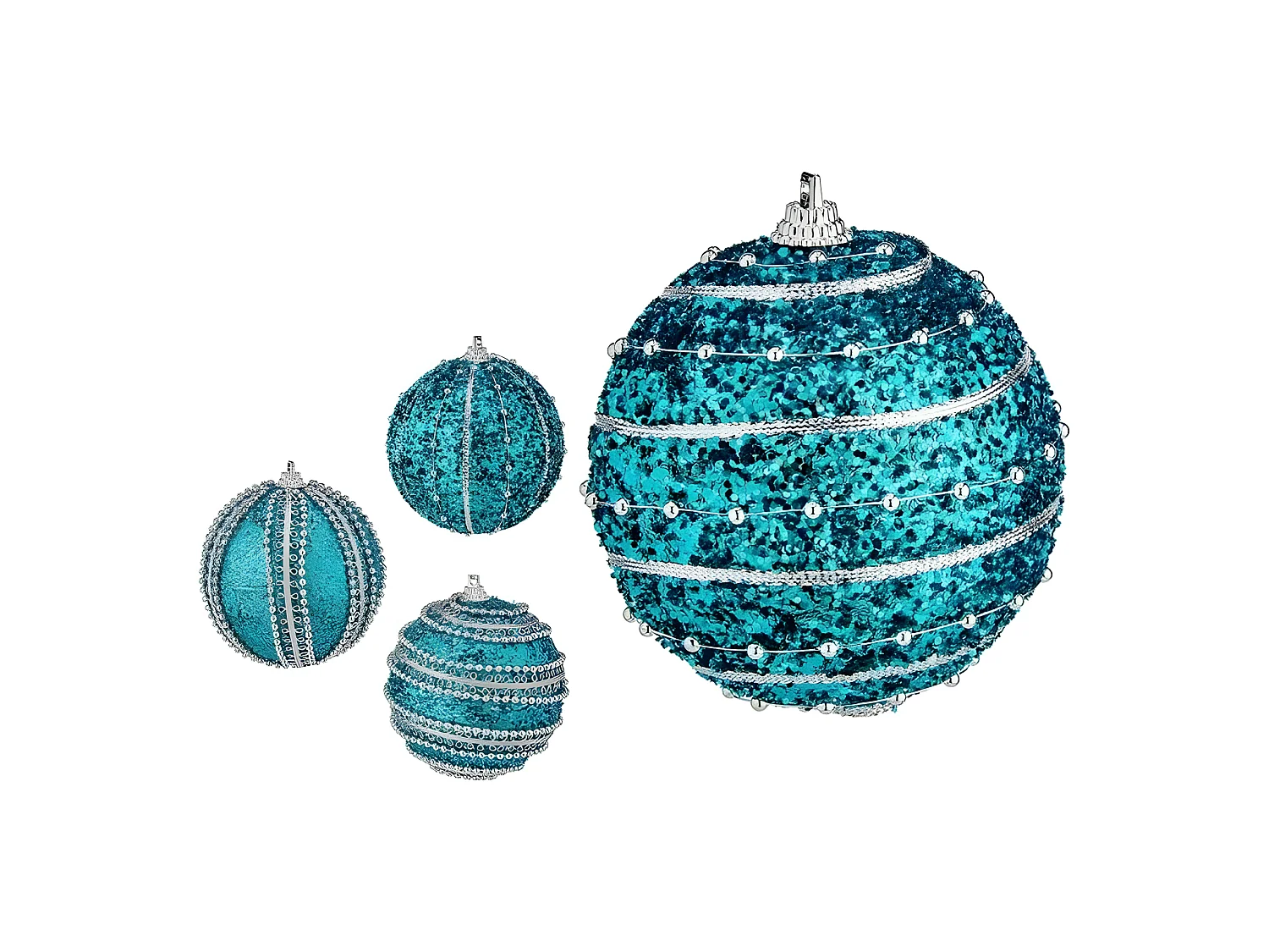 Lot de boules de Noël Avec relief Ø 8 cm Bleu PVC (12 Unités)