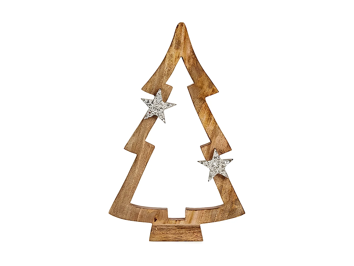 Sapin de Noël Marron silhouette 7 x 50 x 32 cm Argenté Bois