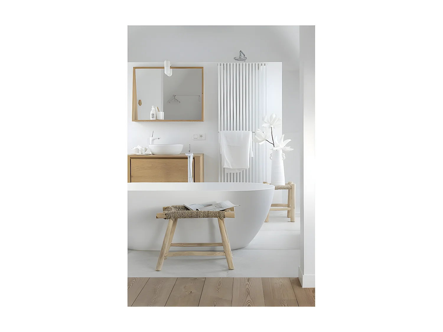 Jarrón de cerámica blanco 22x18x55 cm