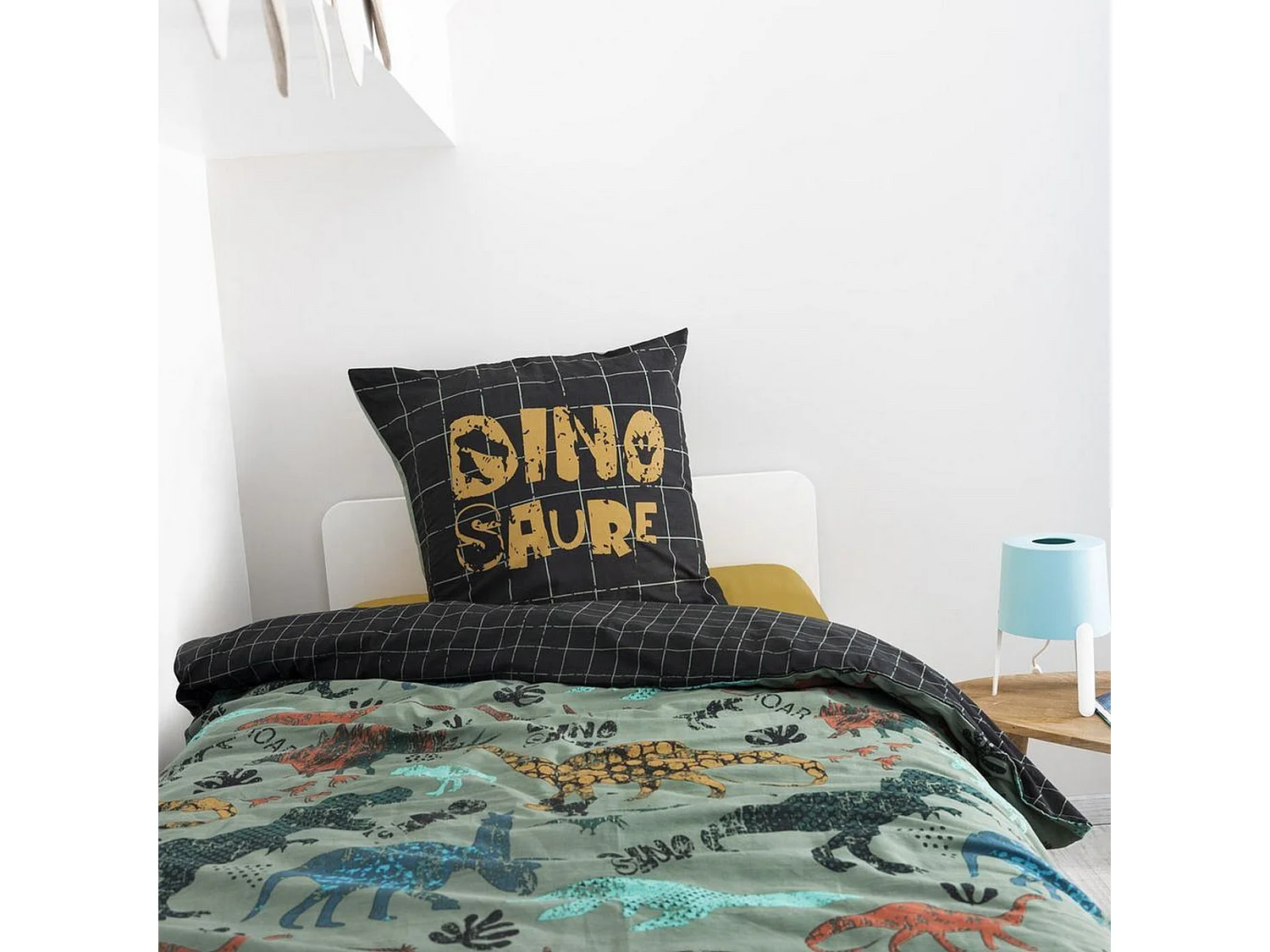 Housse de couette 140x200 + 1 taie d'oreiller 63x63 cm Coton Trias