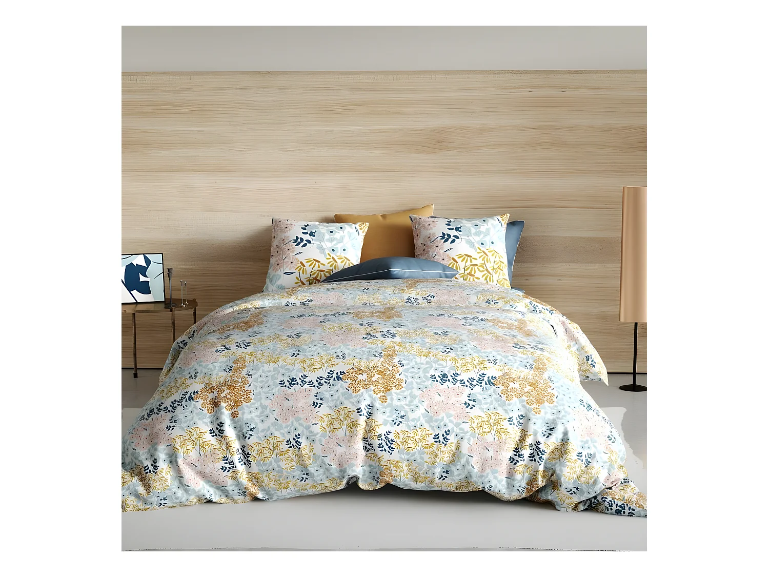 Housse de couette 240x260 cm + 2 taies d'oreiller 65x65 cm Coton Kahana