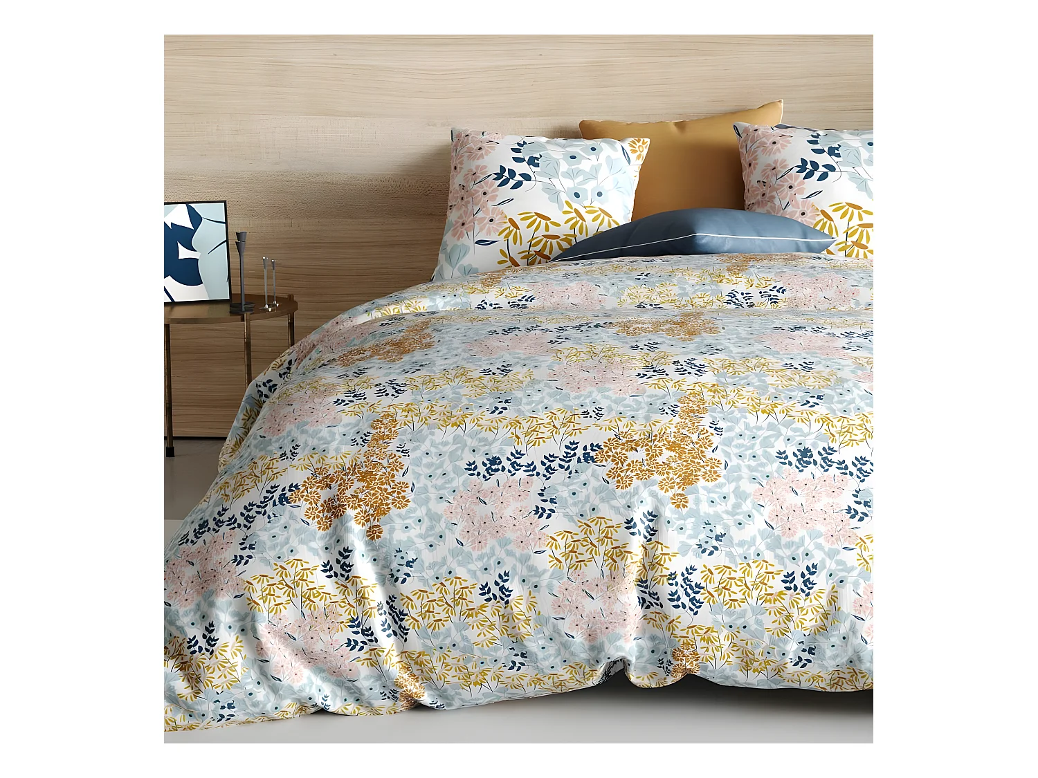 Housse de couette 240x260 cm + 2 taies d'oreiller 65x65 cm Coton Kahana