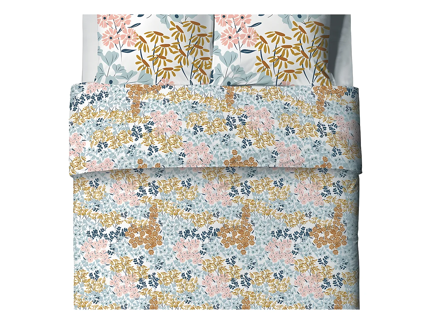 Housse de couette 240x260 cm + 2 taies d'oreiller 65x65 cm Coton Kahana