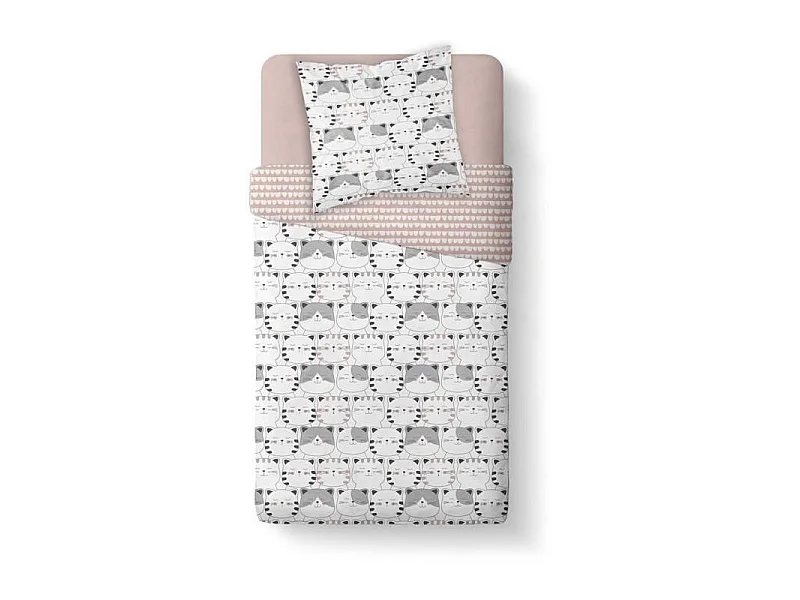 Housse de couette enfant 140x200 cm avec 1 taie d'oreiller 63x63 cm Parure de lit Polyester First 1.10