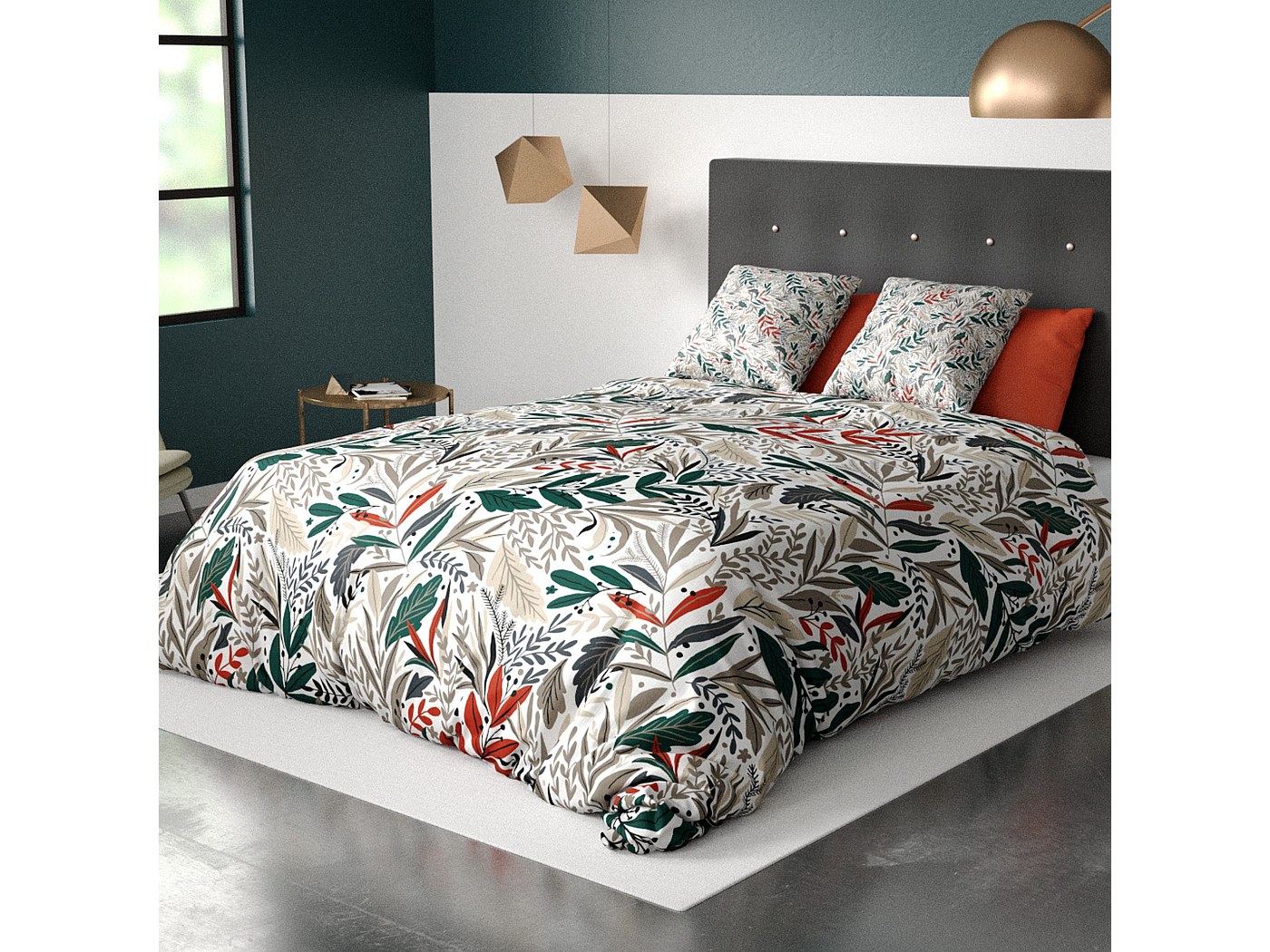 Parure de lit housse de couette avec taie d'oreiller 100% Polyester 60