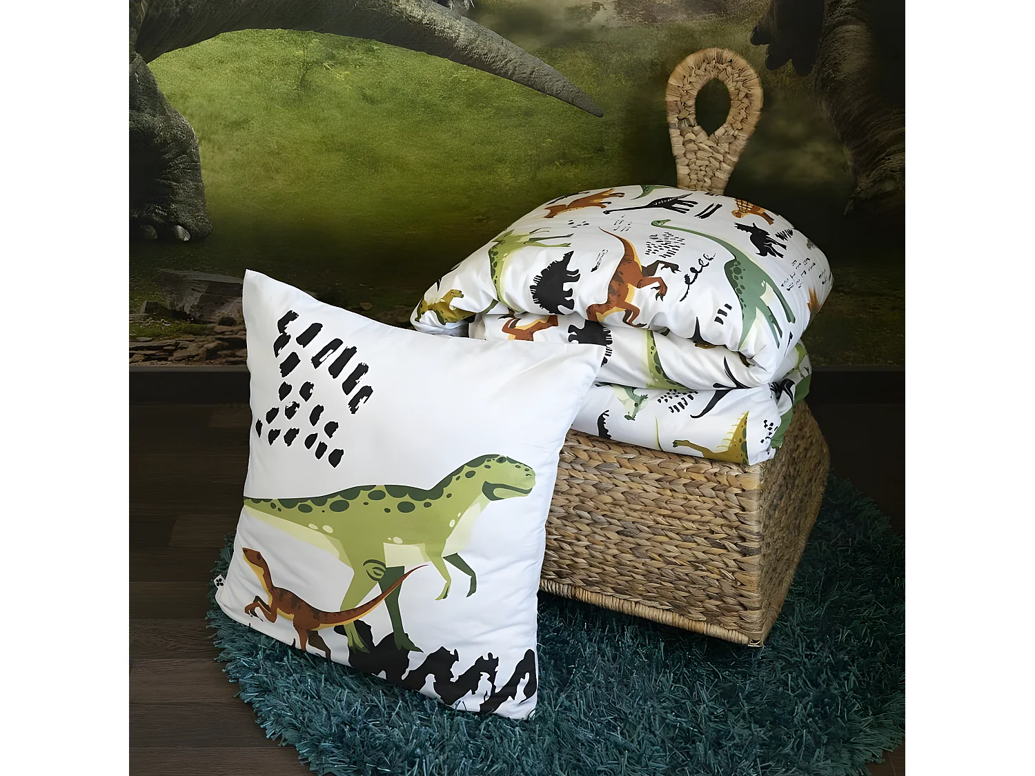 Housse de couette 140x200 cm + 1 taie d'oreiller 63x63 cm Coton Cretacé