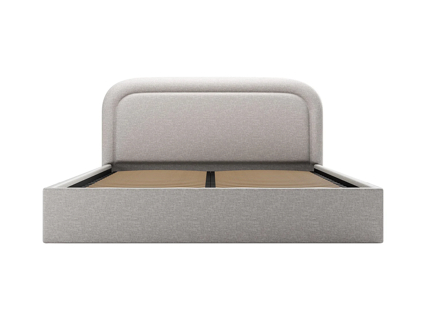 Bed met opbergruimte 140 x 190 cm - Gevlamde stof - Lichtgrijs - FIREZA