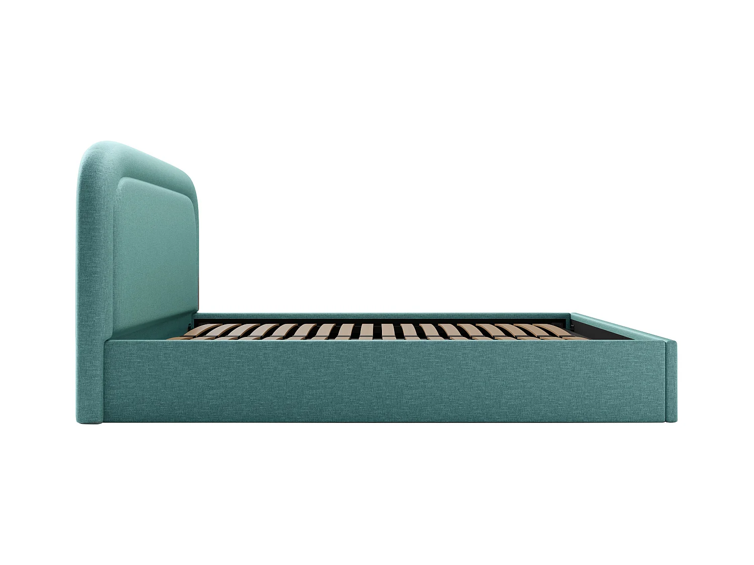 Bed met opbergruimte 180 x 200 cm - Gevlamde stof - Blauwgroen - FIREZA