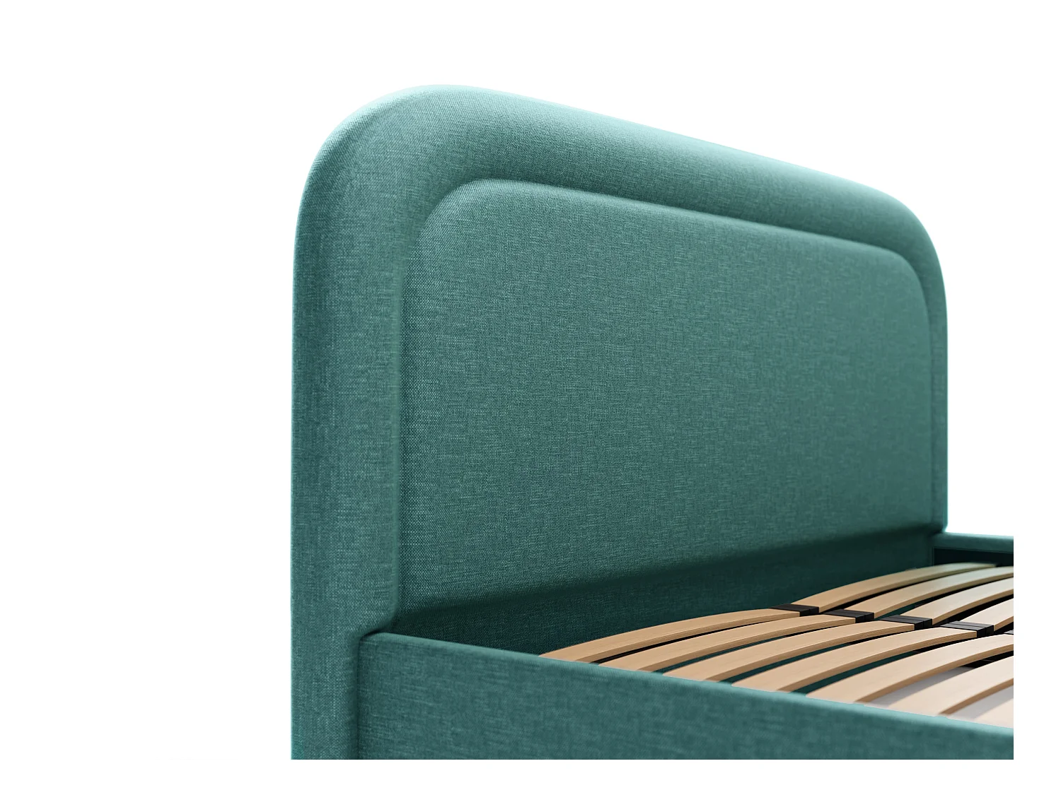 Bed met opbergruimte 180 x 200 cm - Gevlamde stof - Blauwgroen - FIREZA