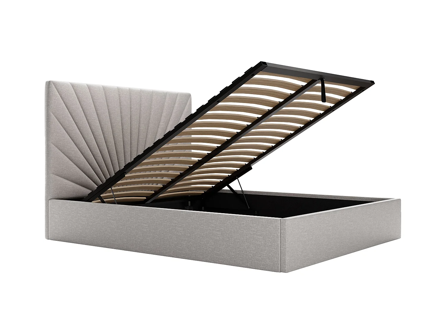 Bed met opbergruimte 180 x 200 cm - Stof - Lichtgrijs - RILIODA van Pascal Morabito