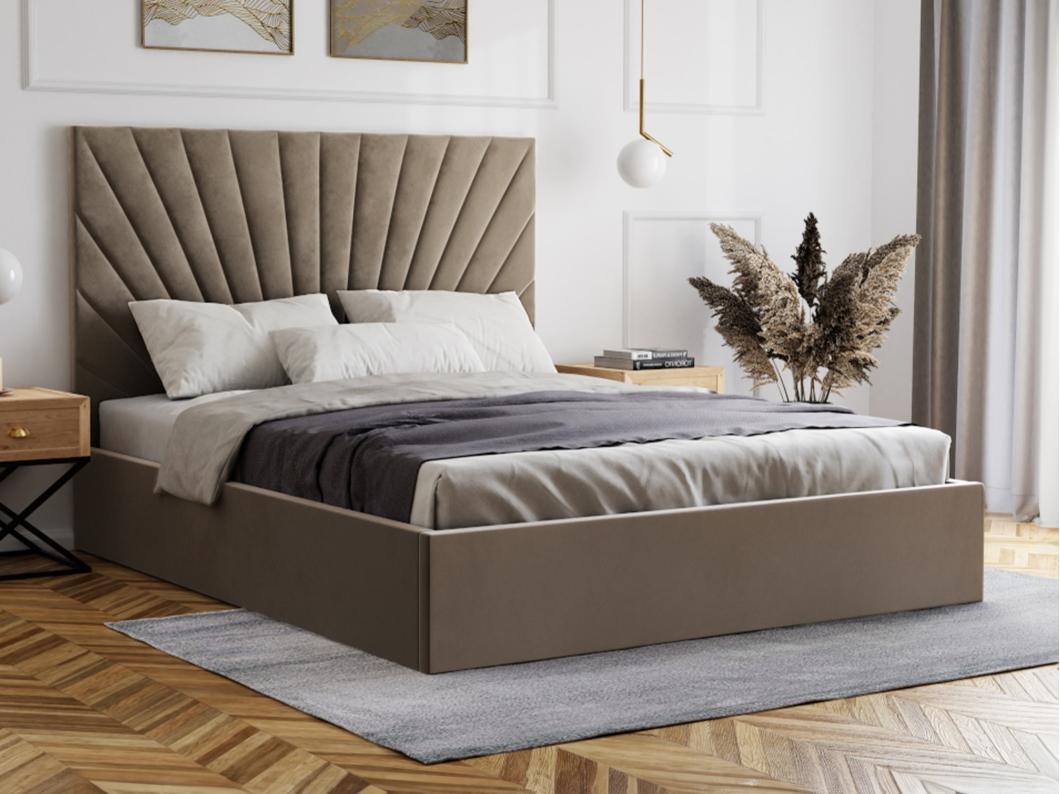 Bed met opbergruimte 180 x 200 cm - Velours - Taupegrijs - RILIODA van Pascal Morabito