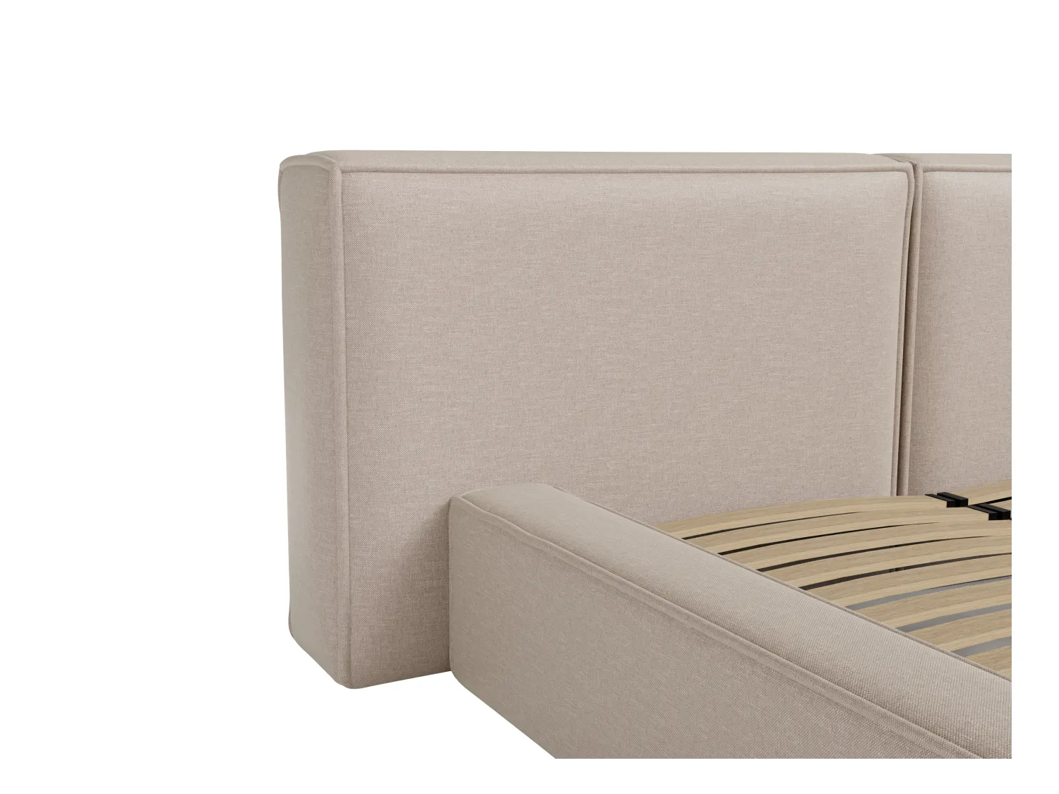 Oppbevaringsseng 140 x 190 cm - Stoff - Beige - TIMANO fra Pascal Morabito