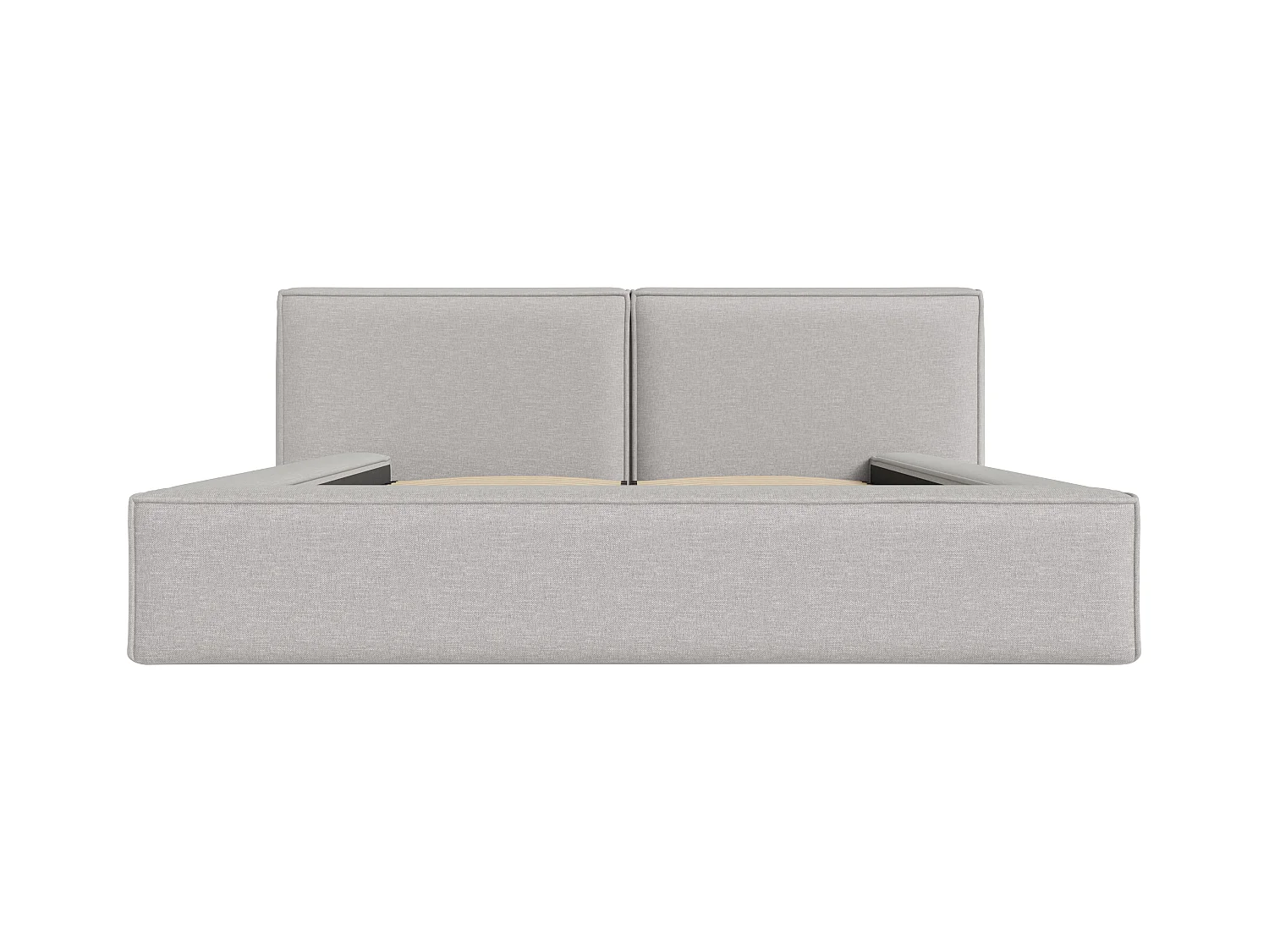 Bett mit Bettkasten - 140 x 190 cm - Stoff - Hellgrau - TIMANO von Pascal Morabito