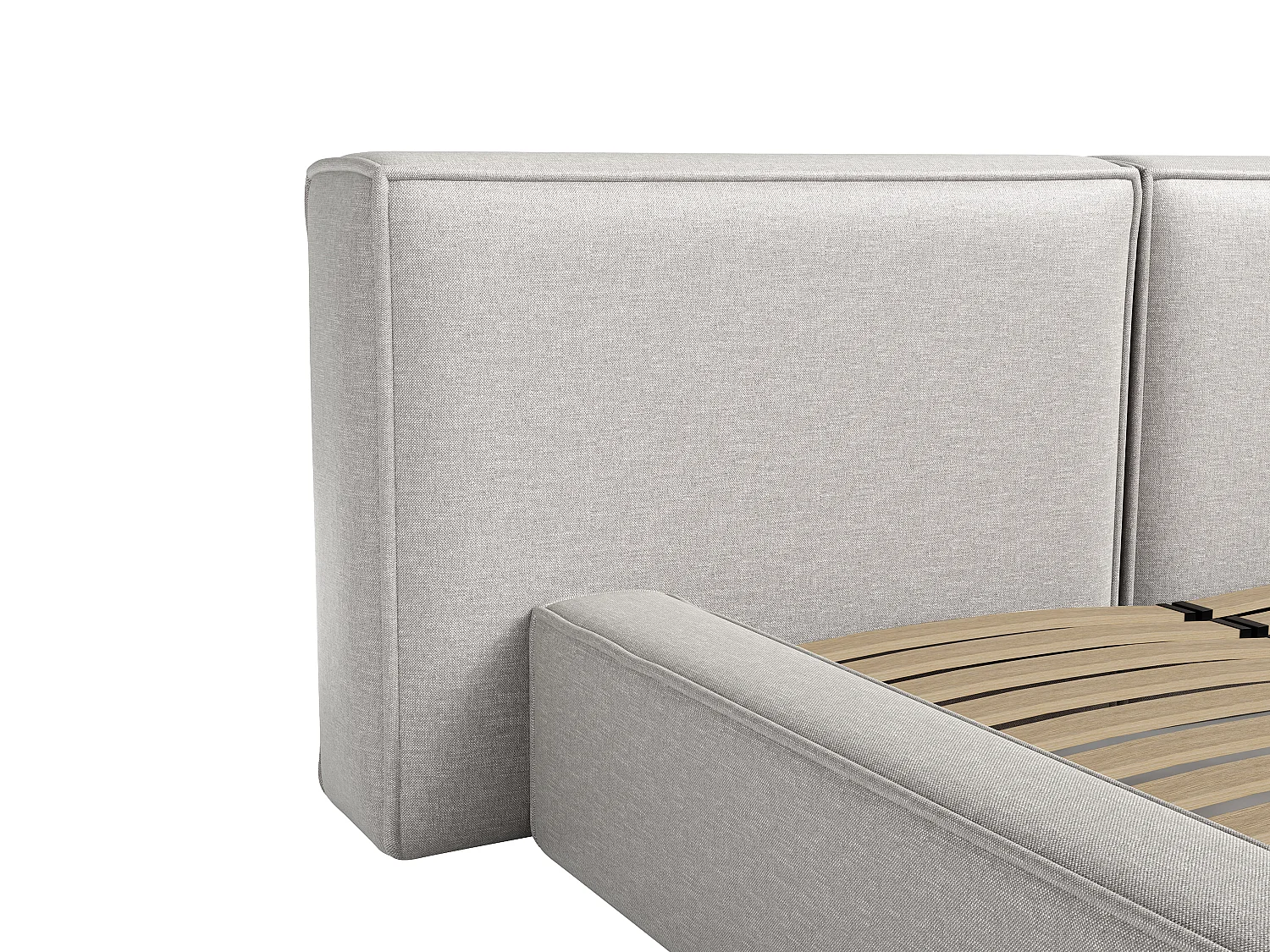 Lit coffre 140 x 190 cm - Tissu - Gris clair - TIMANO de Pascal Morabito