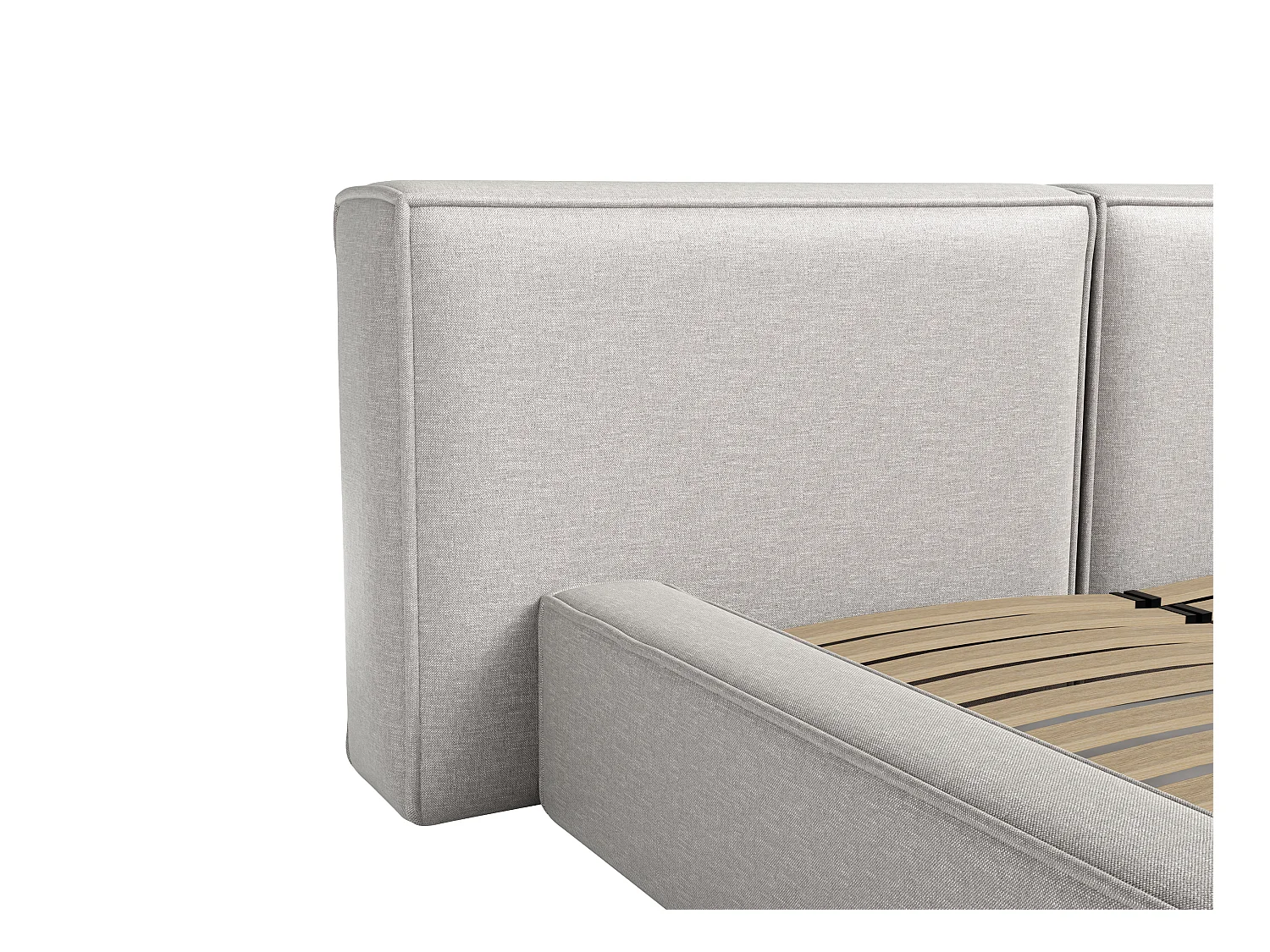 Lit coffre 160 x 200 cm - Tissu - Gris clair - TIMANO de Pascal Morabito