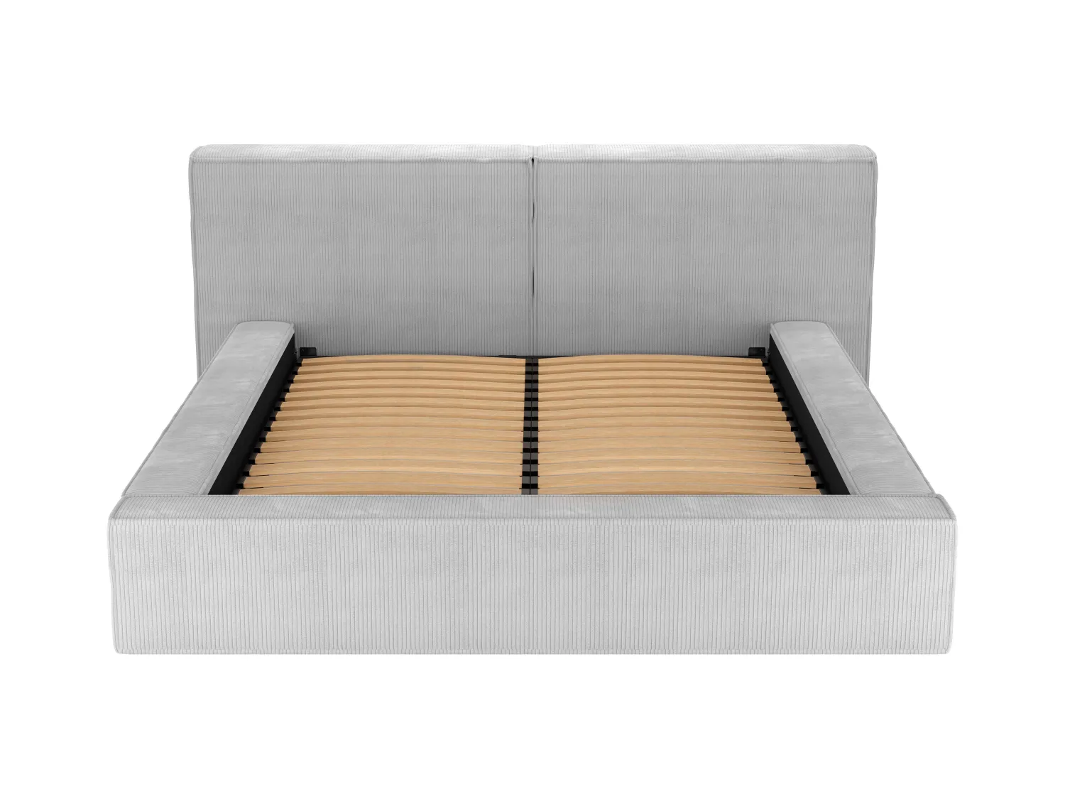 Cama baúl 200 x 200 cm - Terciopelo acanalado - Gris claro - TIMANO de Pascal Morabito