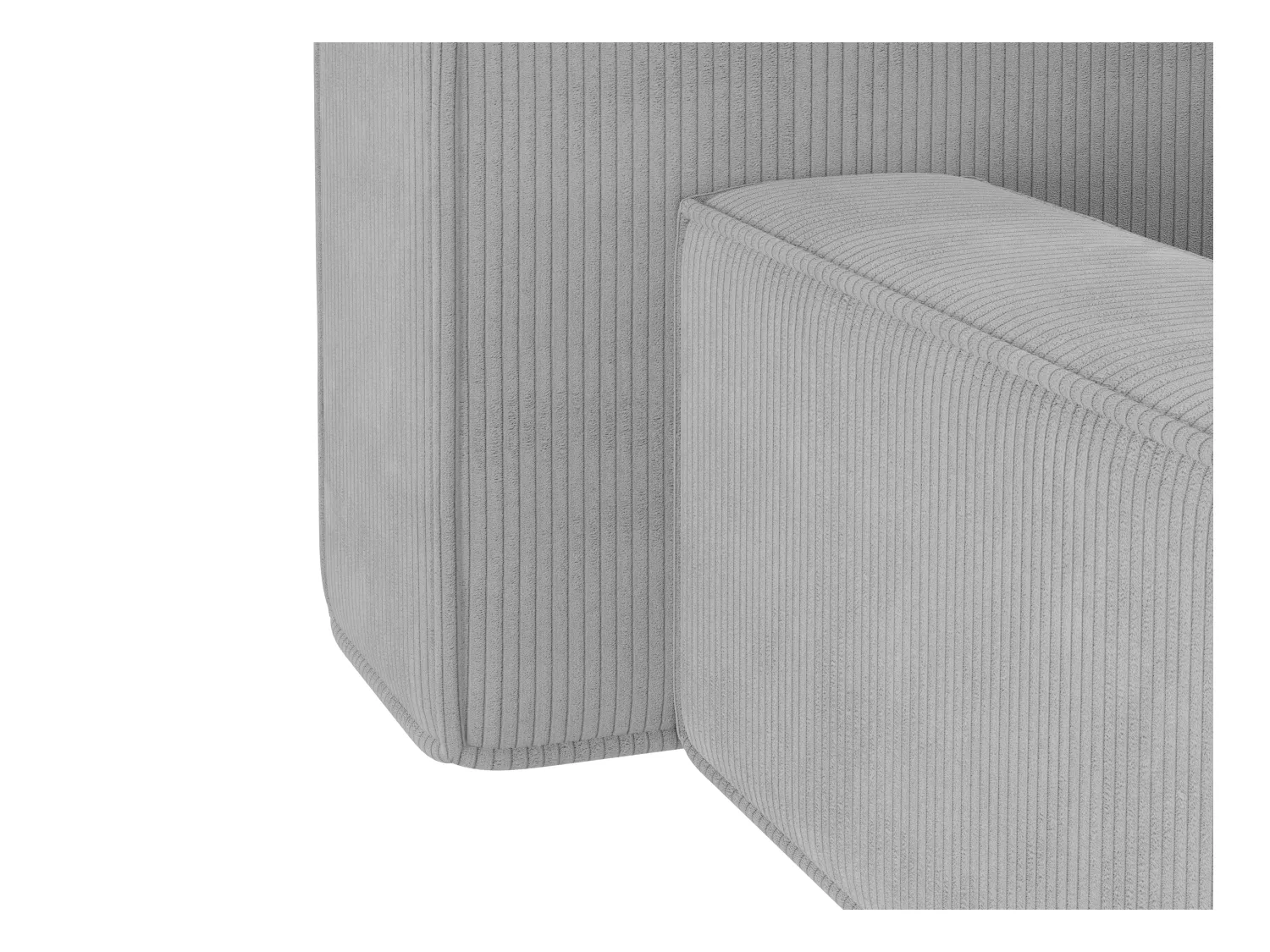 Cama baúl 200 x 200 cm - Terciopelo acanalado - Gris claro - TIMANO de Pascal Morabito