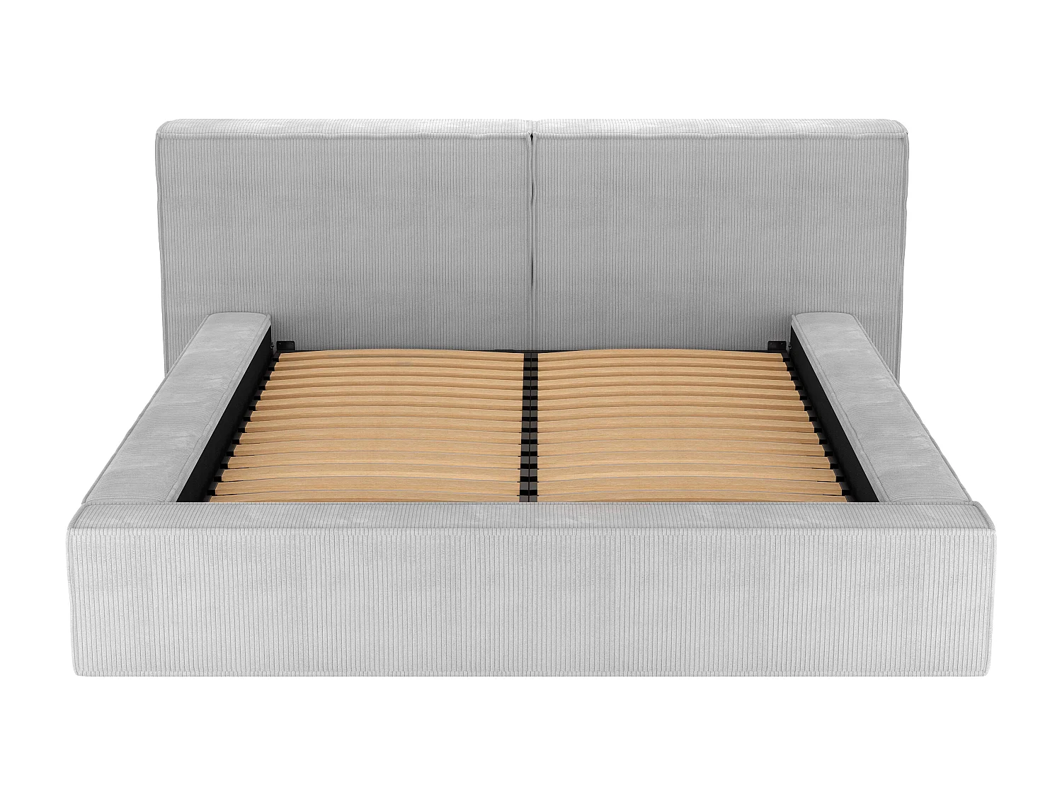 Bed met opbergruimte 200 x 200 cm - Velours - Lichtgrijs - TIMANO van Pascal Morabito