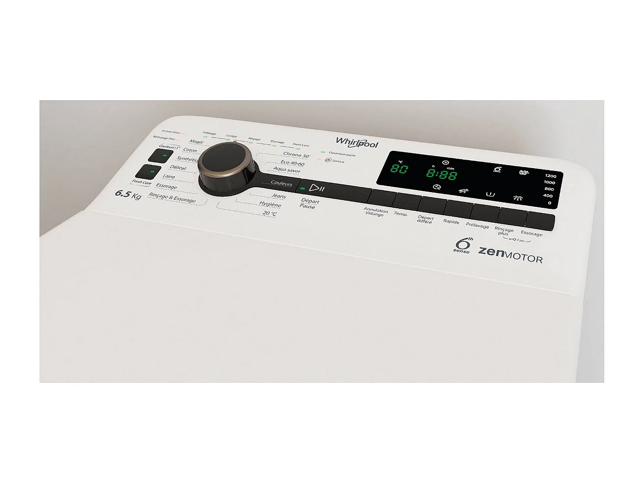 Whirlpool Lave-linge top 6.5kg 1200 tours/min blanc - TDLRBX65242BSFR