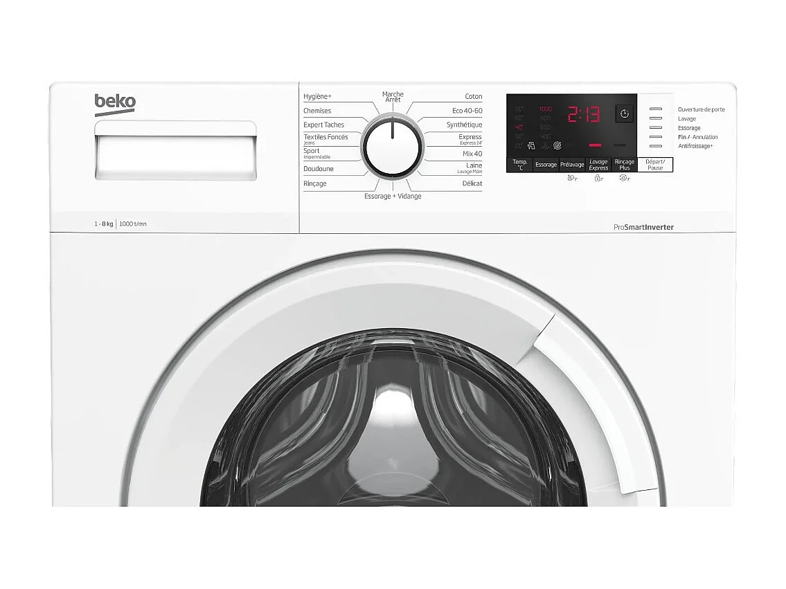 Beko Lave-linge hublot 8kg 1000 tours/min - WUV8011XWW