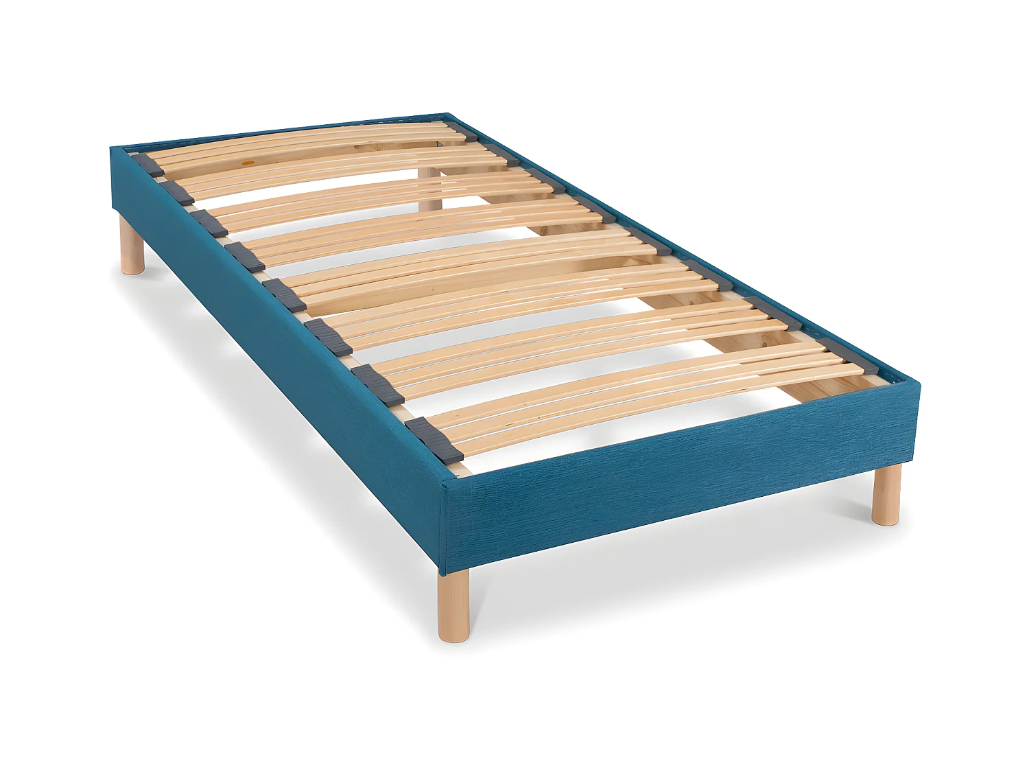 BELLECOUR LITERIE | Sommier à lattes en bois LUMIERE 90x190 cm | Coloris Turquoise | Livré en kit