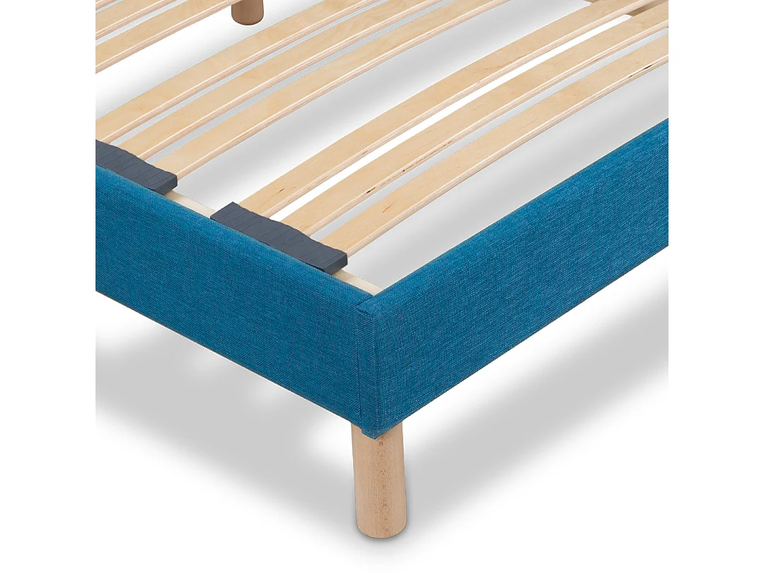 BELLECOUR LITERIE | Sommier à lattes en bois LUMIERE 90x190 cm | Coloris Turquoise | Livré en kit