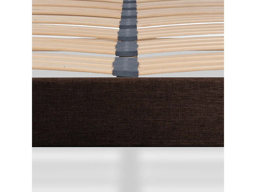 Sommier à lattes Tissu Lumière 90x190 cm - Tri-lattes - Marron