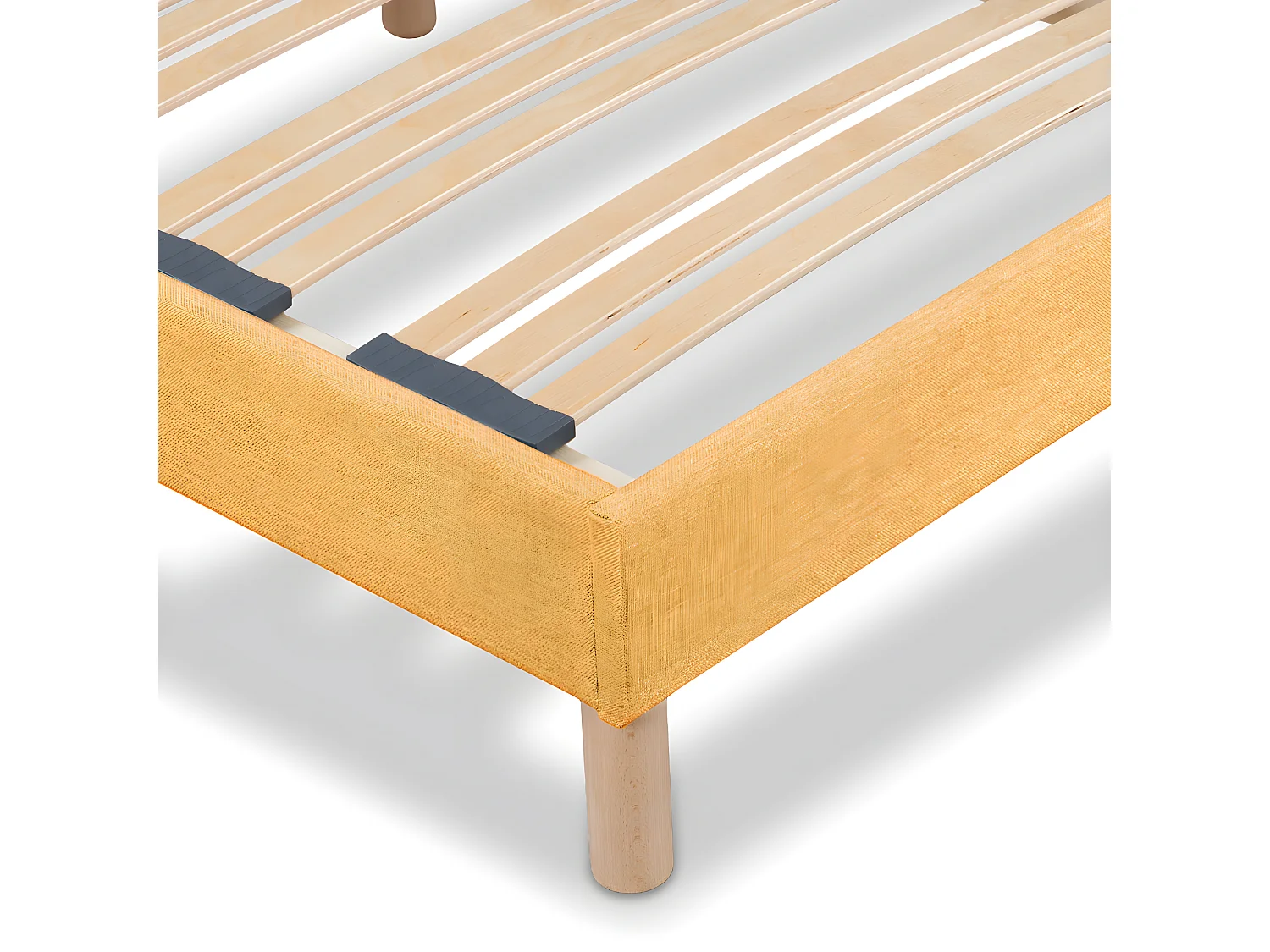BELLECOUR LITERIE | Sommier à lattes en bois LUMIERE 140x200 cm | Coloris Jaune | Livré en kit