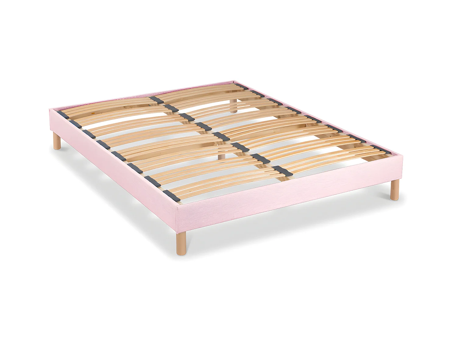 BELLECOUR LITERIE | Sommier à lattes en bois LUMIERE 180x200 cm | Coloris Rose | Livré en kit