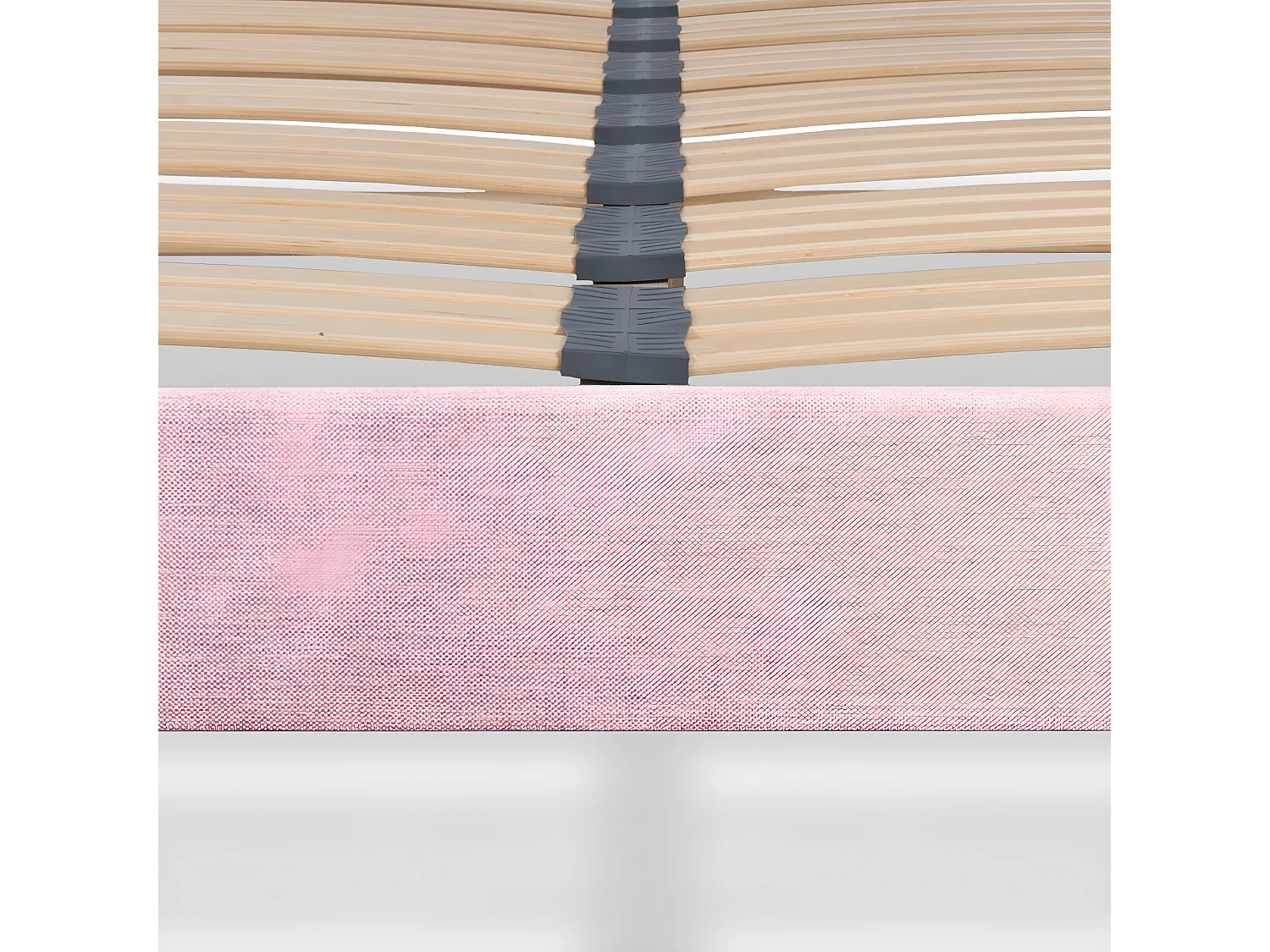 BELLECOUR LITERIE | Sommier à lattes en bois LUMIERE 140x200 cm | Coloris Rose | Livré en kit