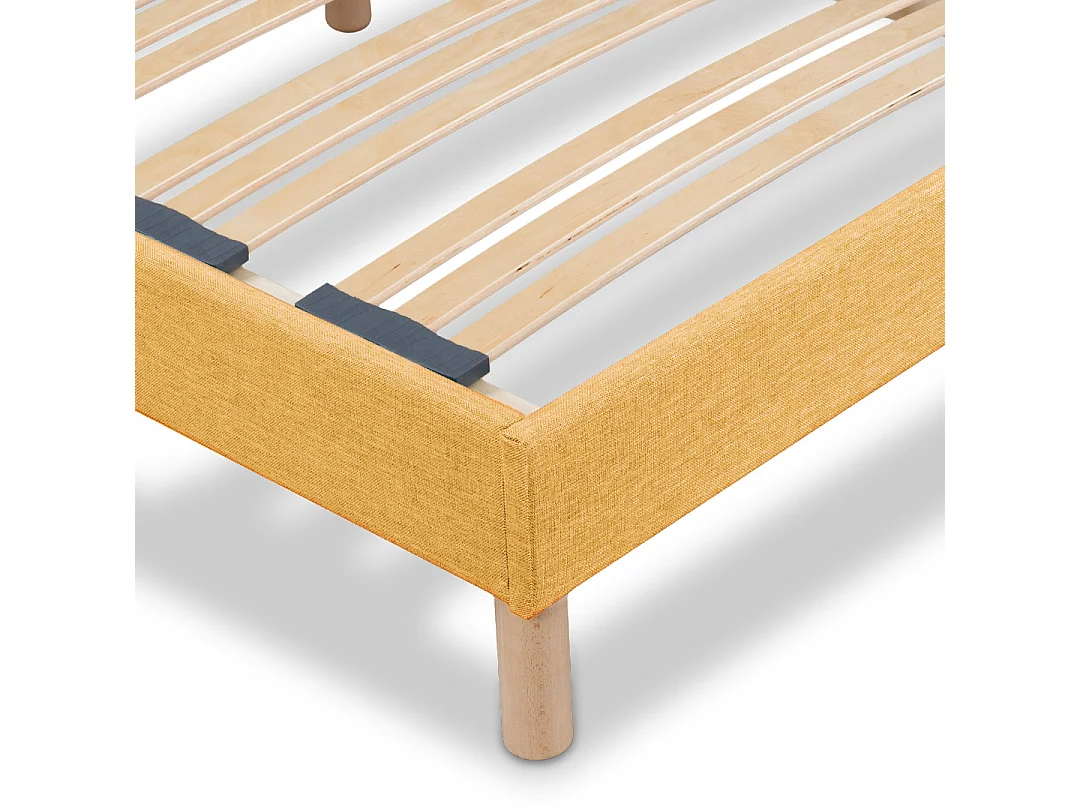 BELLECOUR LITERIE | Sommier à lattes en bois LUMIERE 90x190 cm | Coloris Jaune | Livré en kit
