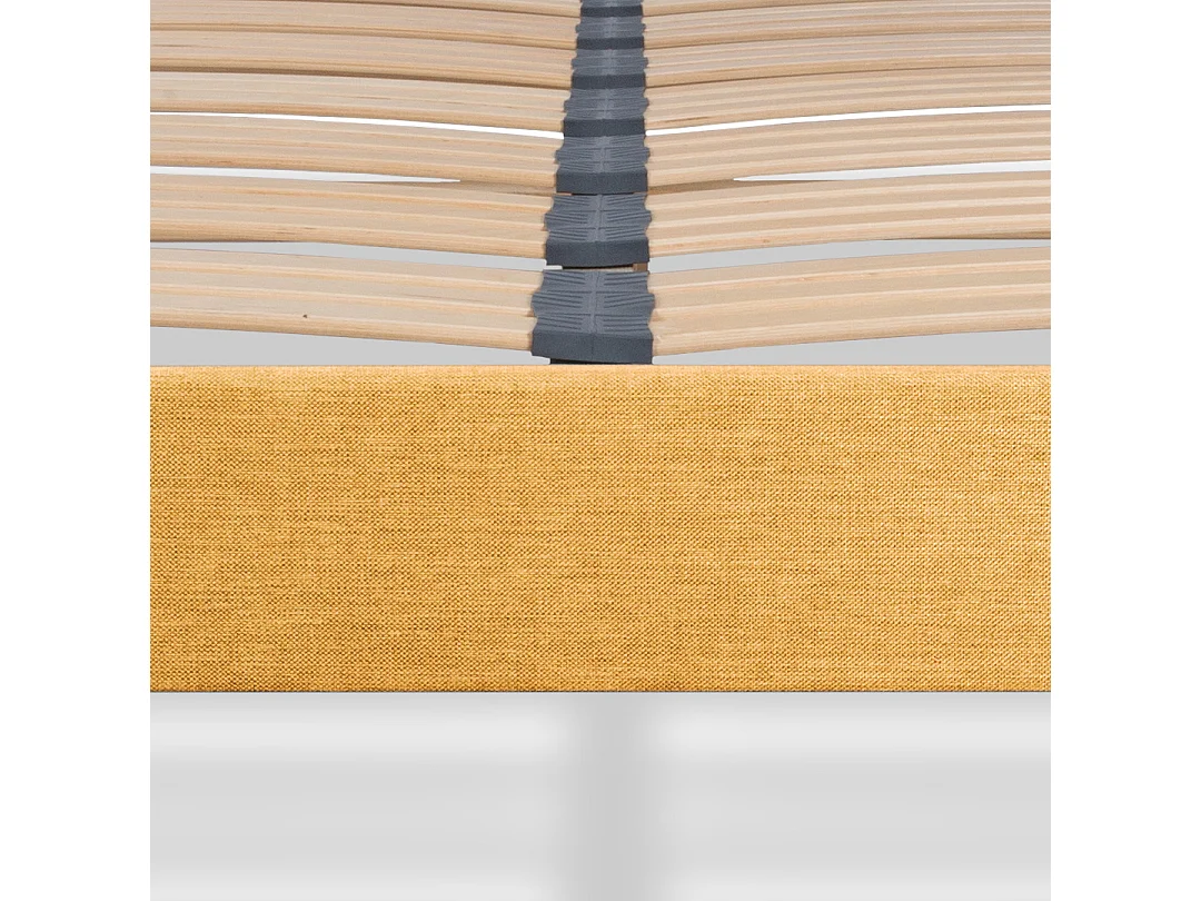 BELLECOUR LITERIE | Sommier à lattes en bois LUMIERE 90x190 cm | Coloris Jaune | Livré en kit