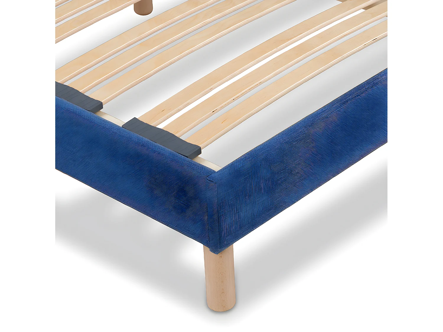 BELLECOUR LITERIE | Sommier à lattes en bois LUMIERE 180x200 cm | Coloris Bleu marine | Livré en kit