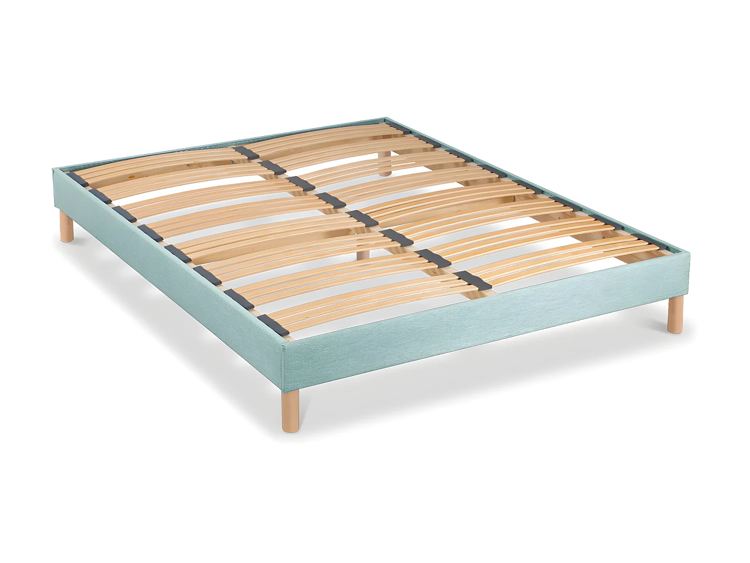 BELLECOUR LITERIE | Sommier à lattes en bois LUMIERE 140x190 cm | Coloris Vert pastel | Livré en kit