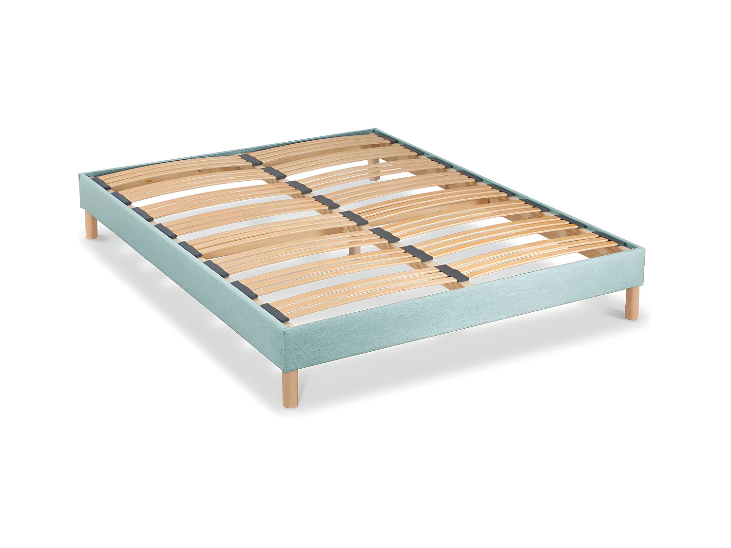 BELLECOUR LITERIE | Sommier à lattes en bois LUMIERE 140x190 cm | Coloris Vert pastel | Livré en kit