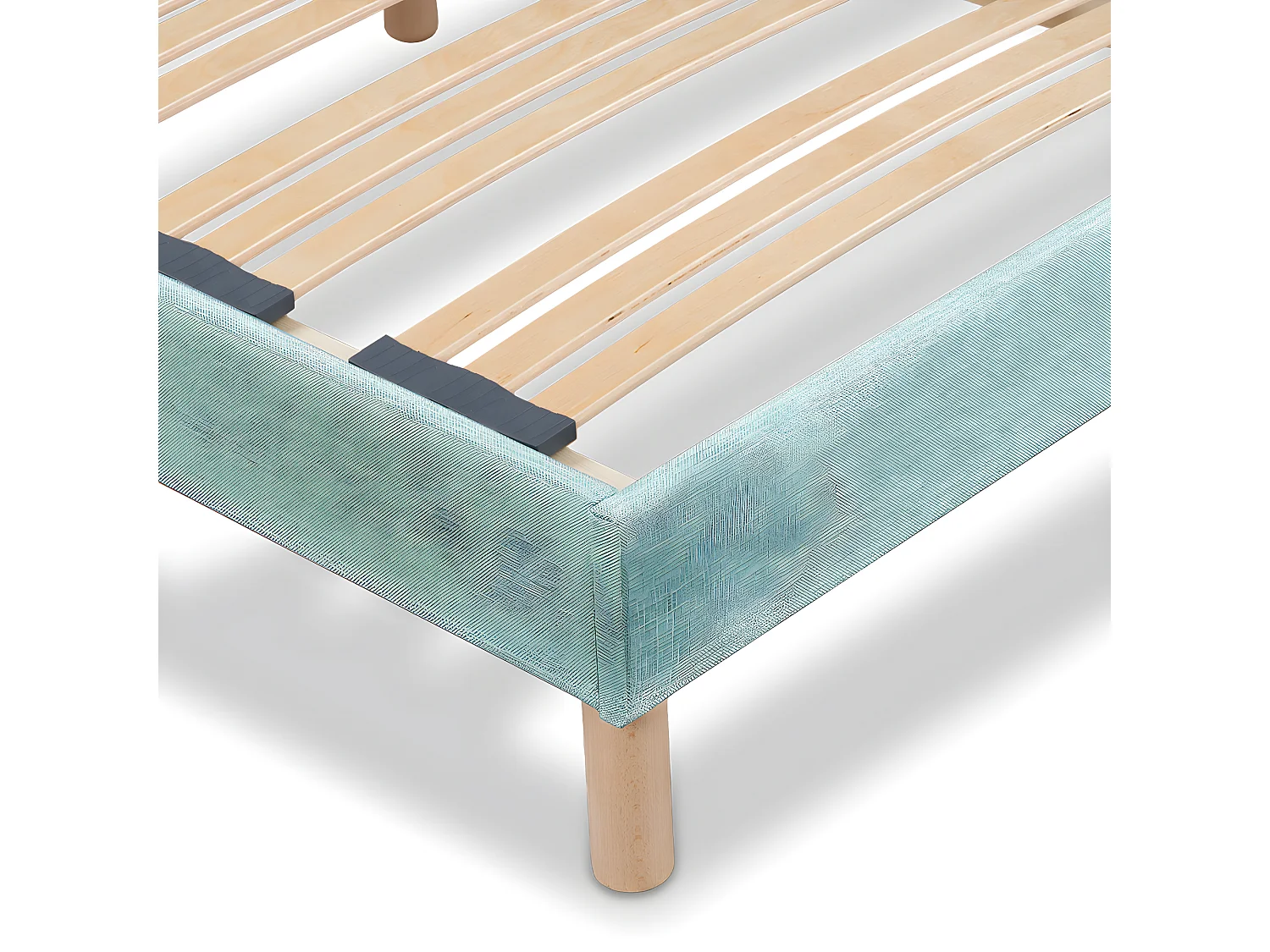 BELLECOUR LITERIE | Sommier à lattes en bois LUMIERE 140x190 cm | Coloris Vert pastel | Livré en kit
