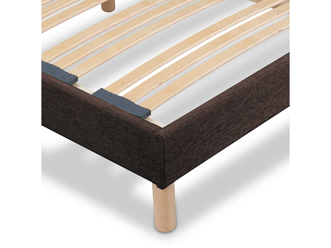 BELLECOUR LITERIE | Sommier à lattes en bois LUMIERE 90x200 cm | Coloris Marron | Livré en kit