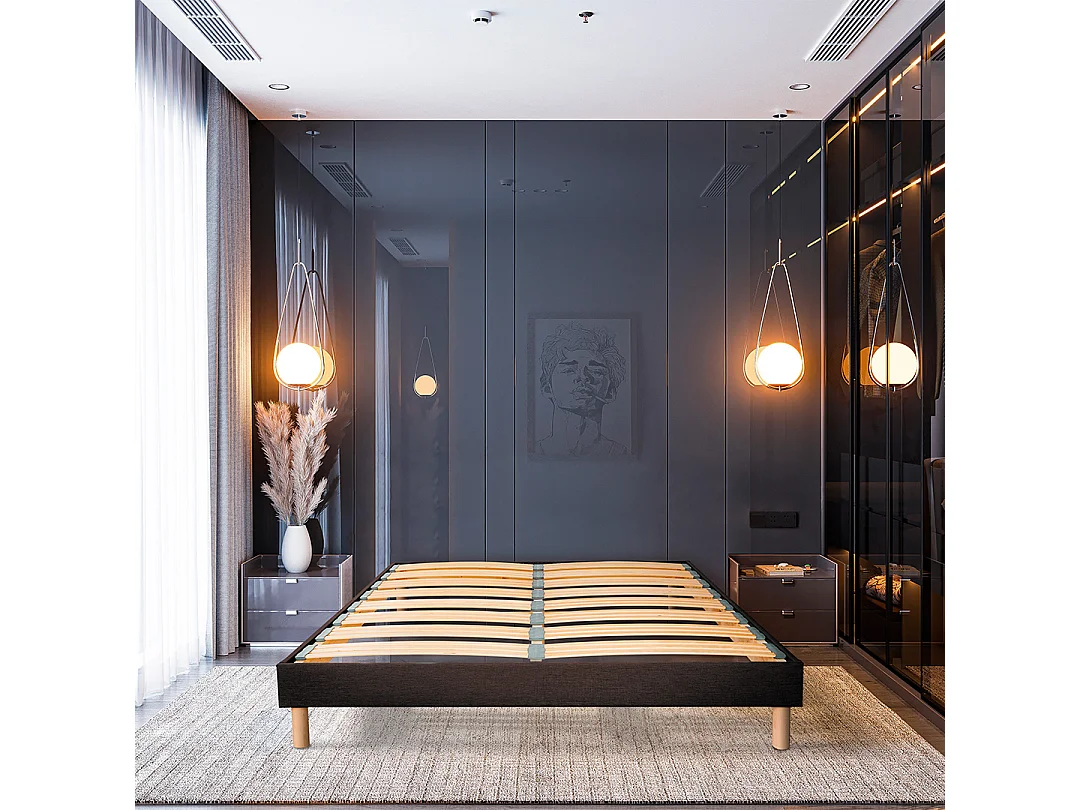 BELLECOUR LITERIE | Sommier à lattes en bois LUMIERE 90x200 cm | Coloris Marron | Livré en kit