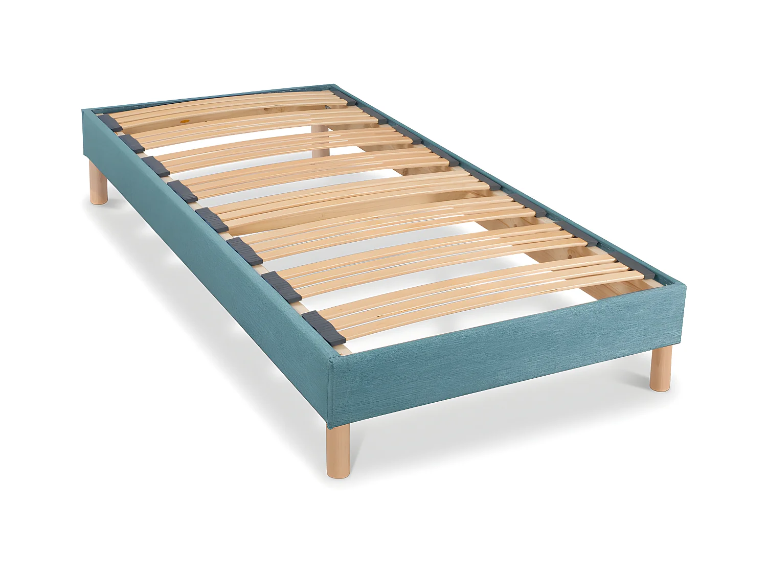 BELLECOUR LITERIE | Sommier à lattes en bois LUMIERE 90x200 cm | Coloris Vert d'eau | Livré en kit