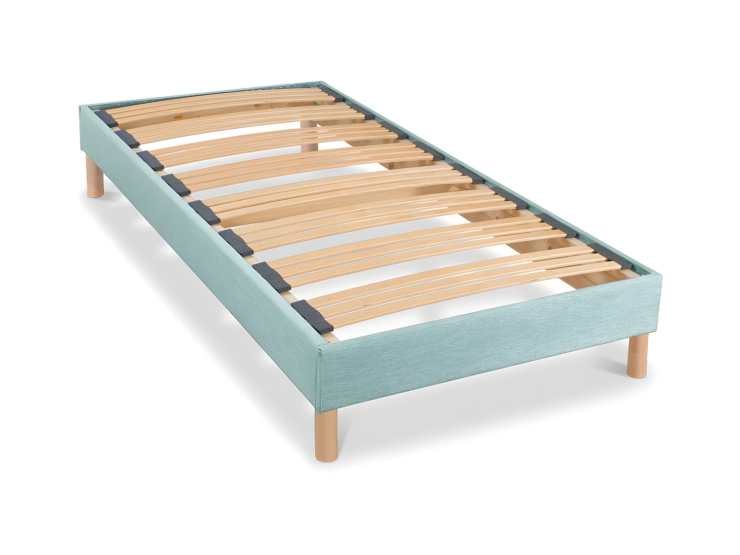 BELLECOUR LITERIE | Sommier à lattes en bois LUMIERE 90x190 cm | Coloris Vert pastel | Livré en kit