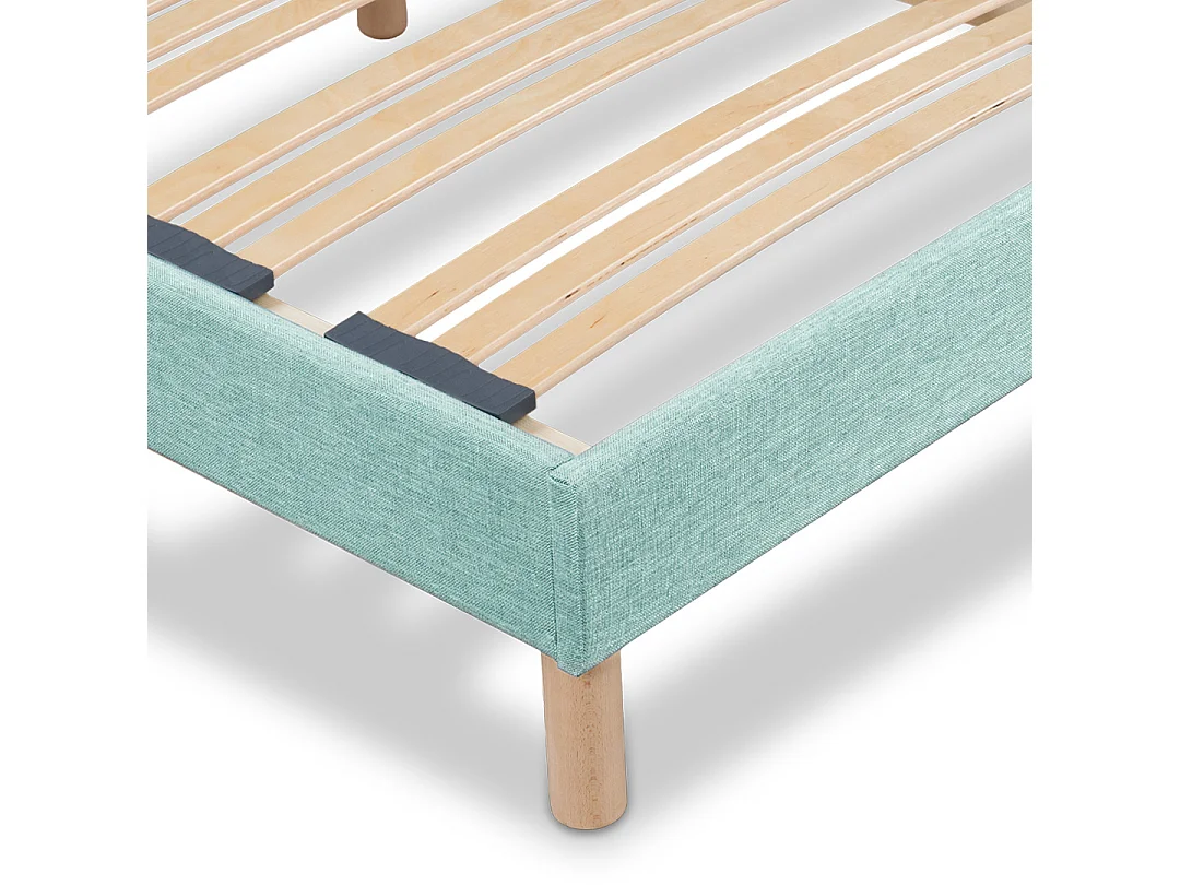 BELLECOUR LITERIE | Sommier à lattes en bois LUMIERE 90x190 cm | Coloris Vert pastel | Livré en kit