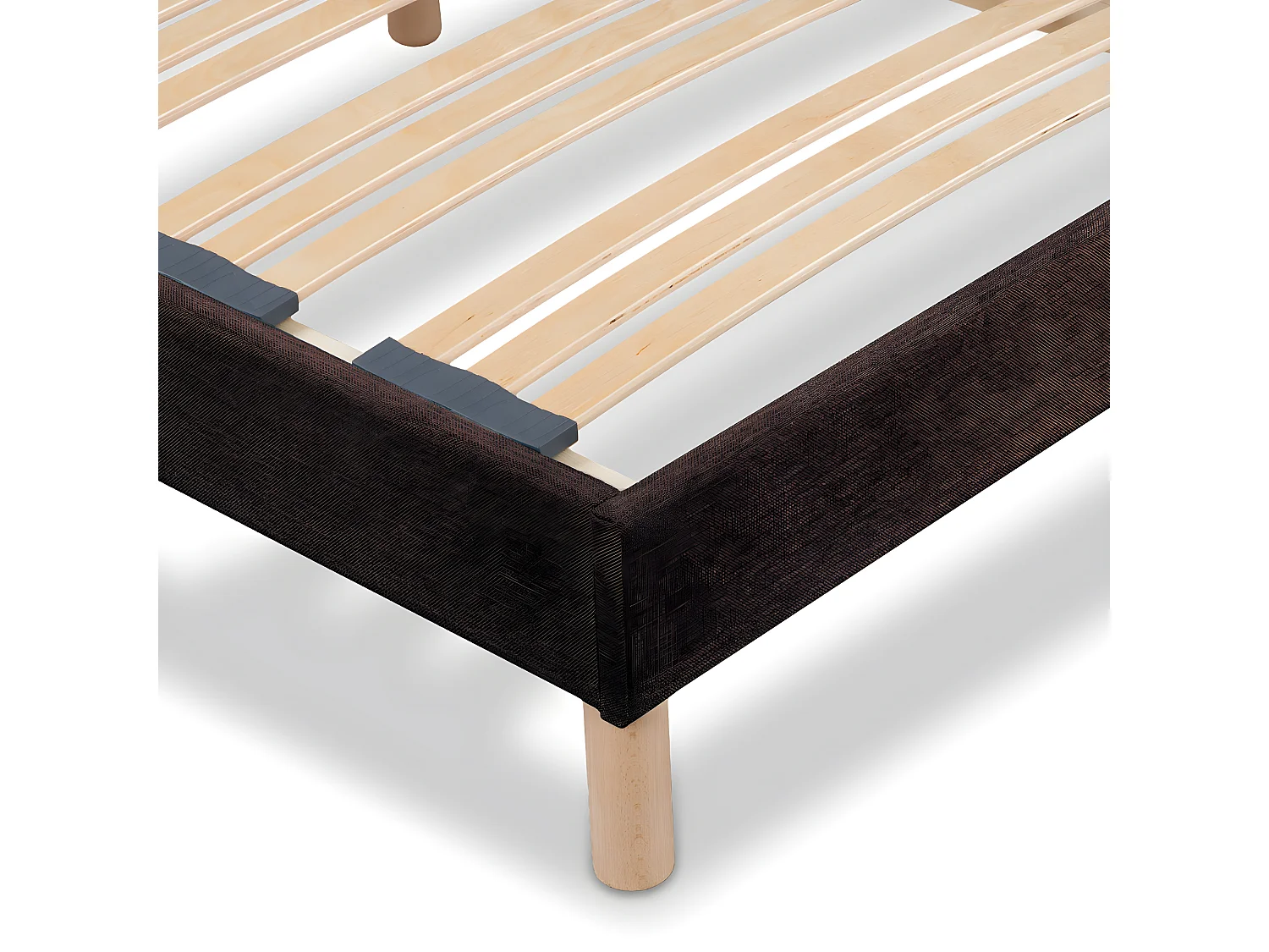 BELLECOUR LITERIE | Sommier à lattes en bois LUMIERE 140x190 cm | Coloris Marron | Livré en kit