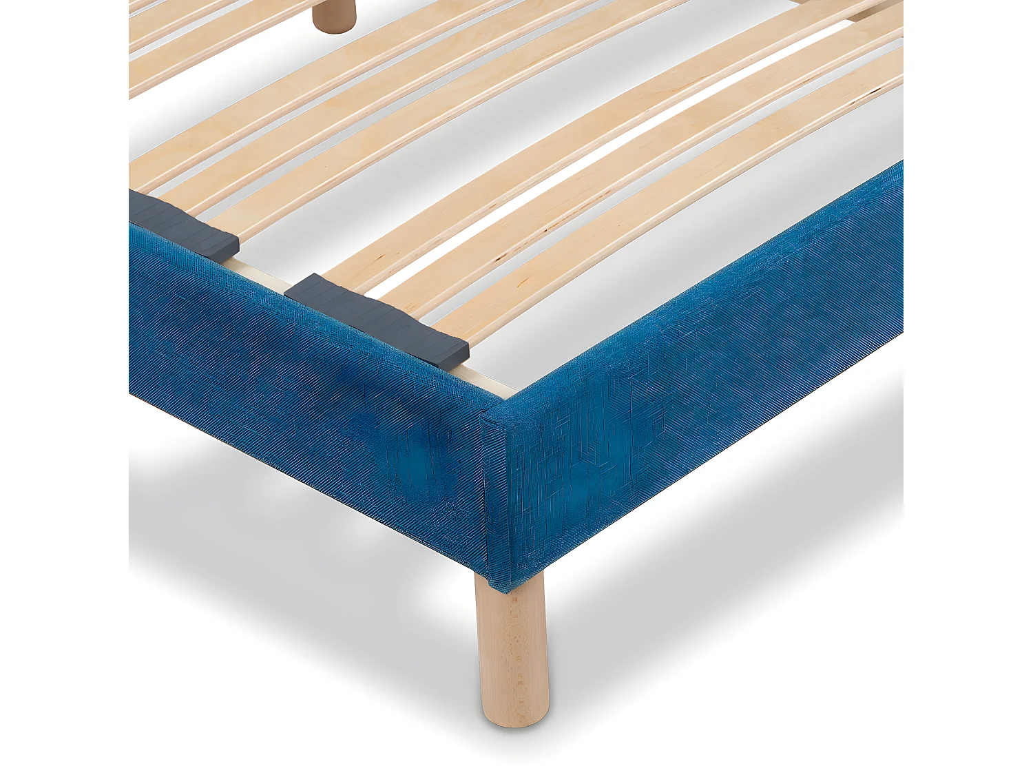 BELLECOUR LITERIE | Sommier à lattes en bois LUMIERE 140x190 cm | Coloris Turquoise | Livré en kit