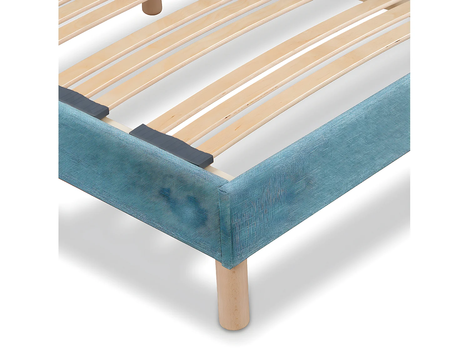 BELLECOUR LITERIE | Sommier à lattes en bois LUMIERE 140x190 cm | Coloris Vert d'eau | Livré en kit