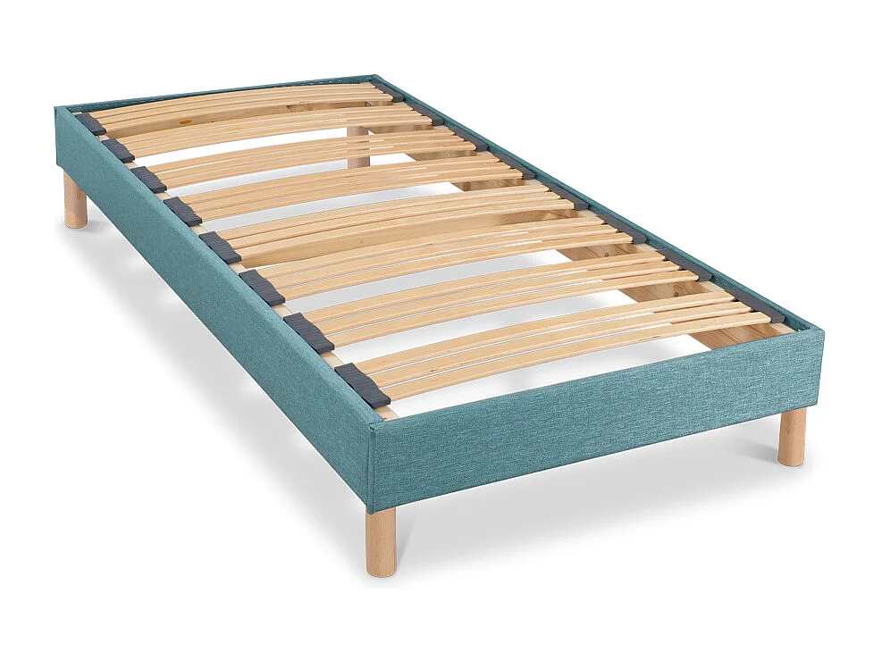 BELLECOUR LITERIE | Sommier à lattes en bois LUMIERE 90x190 cm | Coloris Vert d'eau | Livré en kit