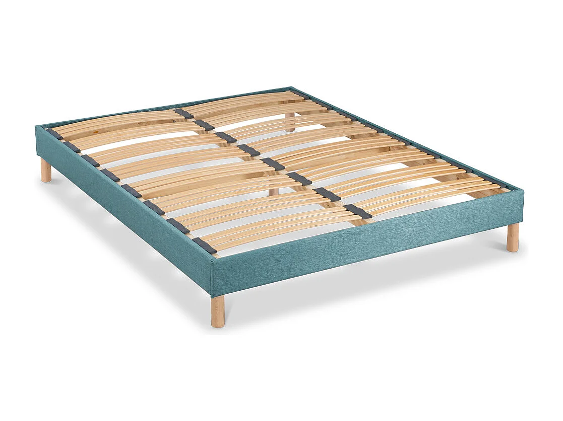 BELLECOUR LITERIE | Sommier à lattes en bois LUMIERE 90x190 cm | Coloris Vert d'eau | Livré en kit