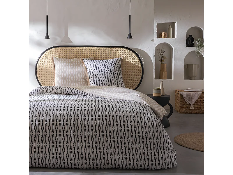 Parure de lit 2 personnes ethnique réversible 260x240cm