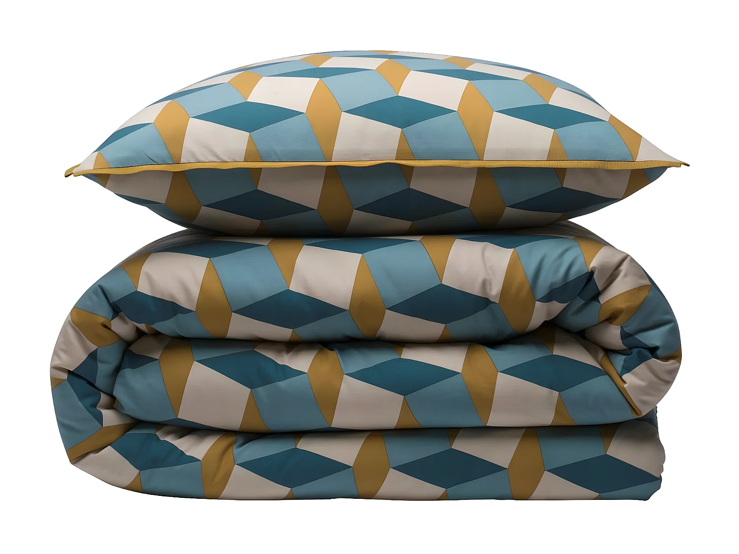 Parure de lit 2 personnes géométrique losanges 240x220cm