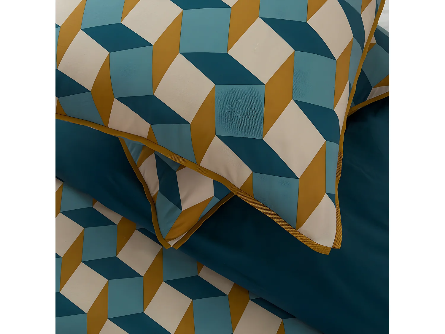 Parure de lit 2 personnes géométrique losanges 240x220cm